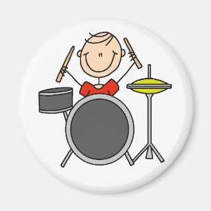 Stok figuur Drummer Magneet