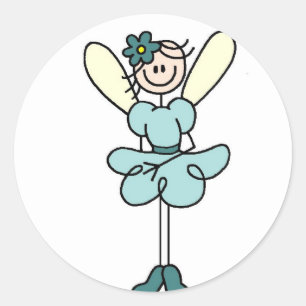 Stok figuur engel in Blauwgroen Sticker