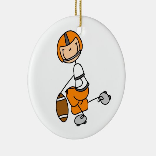 Stok figuur Football Sinaasappel Keramisch Ornament (Rechts)