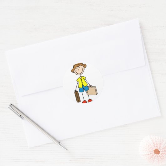 Stok figuur met bagage Sticker (Envelop)