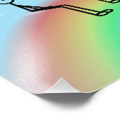 Stok figuur paar op een regenboog foto afdruk (Hoek)