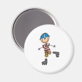Stok figuur rolschaatsen magneet (Voorkant / Achterkant)