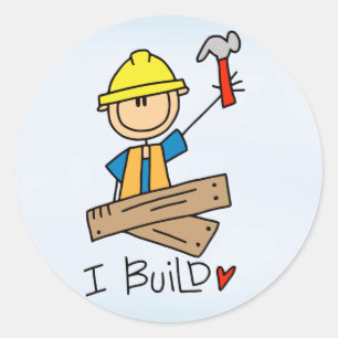 Stok figuur timmerman ronde sticker
