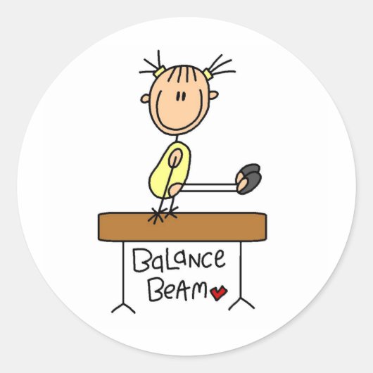 Stok figuur turnster op balans Beam Stickers (Voorkant)