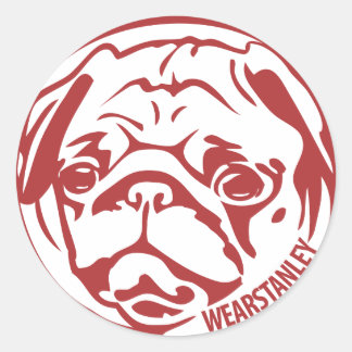Stok met Stanley - Rood Ronde Sticker