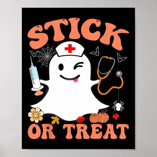 Stok of trakteer verpleegster grappig Halloween ko Poster (Voorkant)