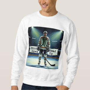 Stok omlaag hoofd omhoog hockey lange mouw trui