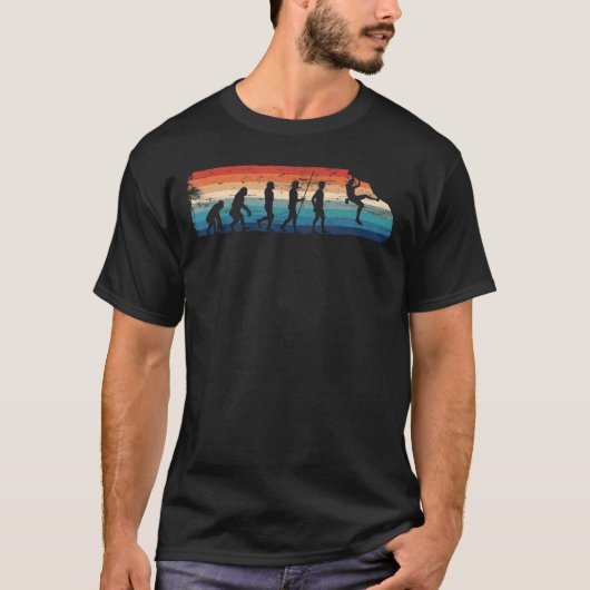 Stokbalkbeklimmer van de Evolution Mountain T-shirt (Voorkant)