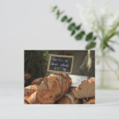 Stokbrood bij een marktkraam briefkaart (Staand voorkant)