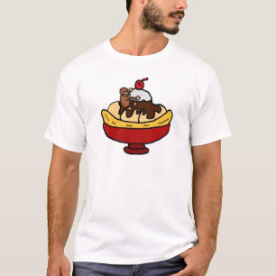 Stokdessert voor banaangespleten appel t-shirt