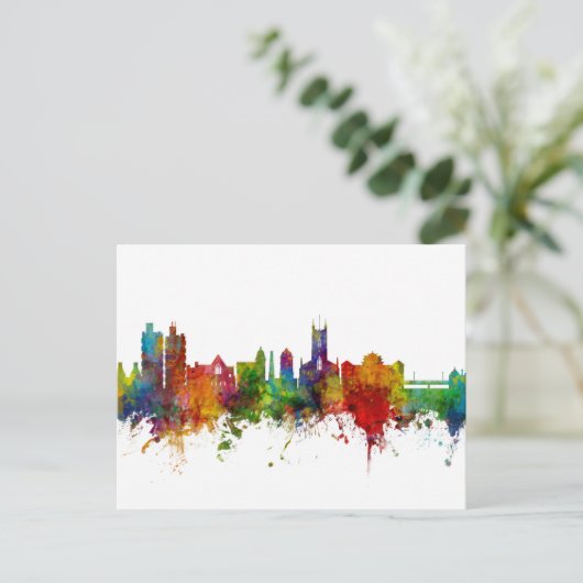 Stoke-on-Trent England Skyline Briefkaart (Staand voorkant)
