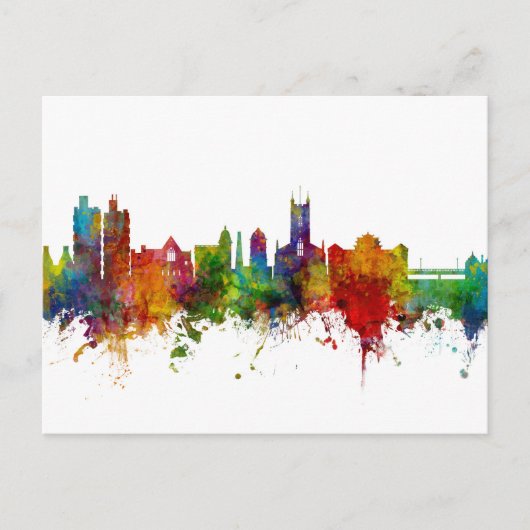 Stoke-on-Trent England Skyline Briefkaart (Voorkant)