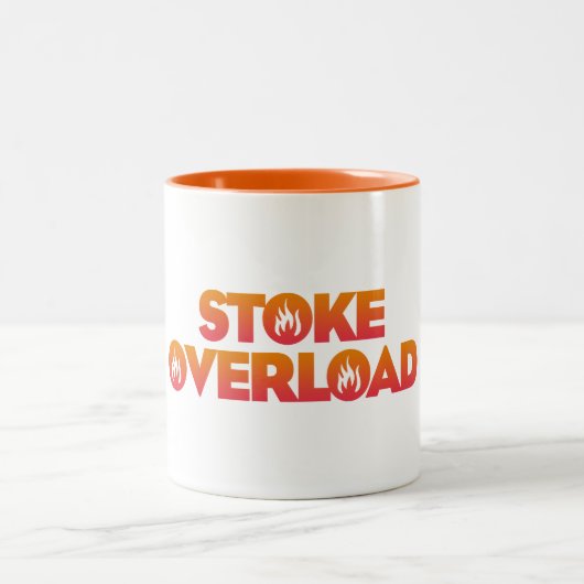 Stoke Overbelasting Vlammen Tweekleurige Koffiemok (Center)