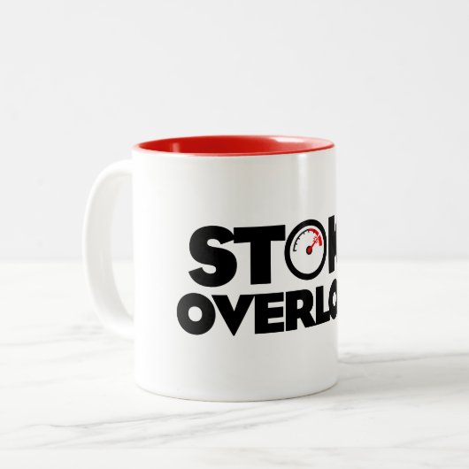 Stoke Overload Meter Tweekleurige Koffiemok (Voorkant links)