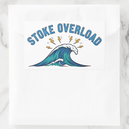 Stoke Overload Wave Rechthoekige Sticker (Tas)