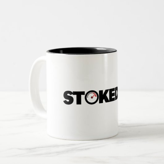 Stoked AF Tweekleurige Koffiemok (Voorkant links)