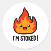 Stoked Ronde Sticker (Voorkant)