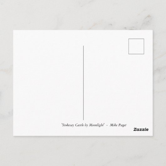 'Stokesay Castle by Moonlight' Briefkaart (Achterkant)