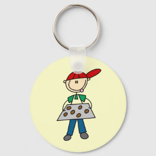 Stokfiguur bakt koekjes sleutelhanger