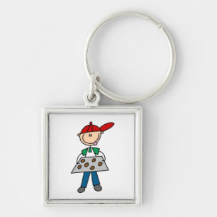 Stokfiguur bakt koekjes sleutelhanger