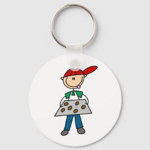 Stokfiguur bakt koekjes sleutelhanger