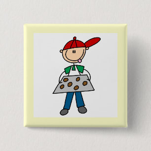 Stokfiguur bakt koekjes vierkante button 5,1 cm