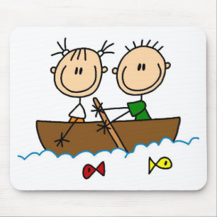 Stokfiguur boot vishirts en cadeaus muismat