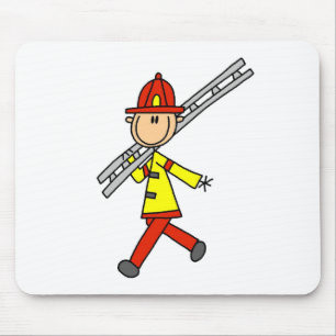 Stokfiguur Brandweerman met Ladder Muismat