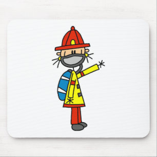 Stokfiguur Brandweerman met Masker Muismat