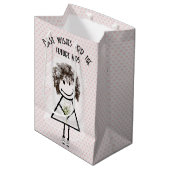 Stokfiguur bruid in sneakers op harten medium cadeauzakje (Voorkant Gekanteld)