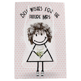 Stokfiguur bruid in sneakers op harten medium cadeauzakje