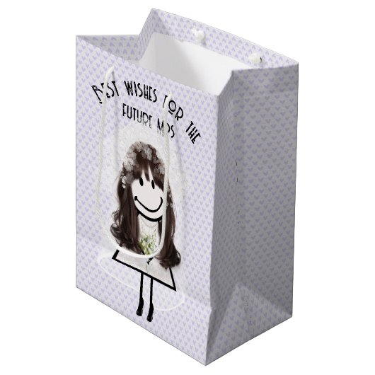 Stokfiguur Bruid Met Boeket Medium Cadeauzakje (Voorkant Gekanteld)