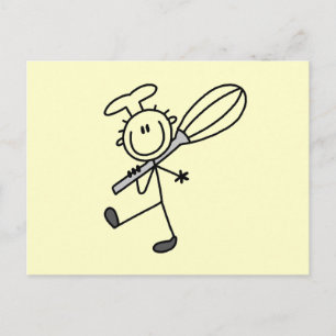 Stokfiguur Chef Met Garde Briefkaart