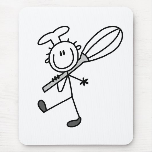 Stokfiguur Chef met Garde Muismat (Voorkant)