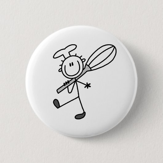 Stokfiguur Chef Met Garde Ronde Button 5,7 Cm (Voorkant)
