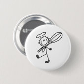 Stokfiguur Chef Met Garde Ronde Button 5,7 Cm (Voorkant /achterkant)