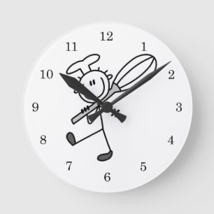 Stokfiguur Chef Met Garde Ronde Klok