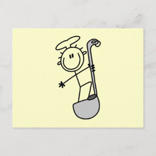 Stokfiguur Chef Met Pollepel Briefkaart