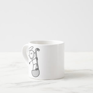 Stokfiguur Chef Met Pollepel Espresso Kop