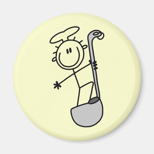 Stokfiguur Chef Met Pollepel Magneet (Voorkant)