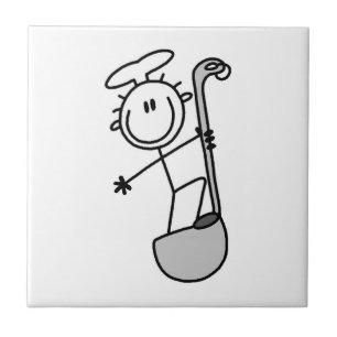 Stokfiguur Chef Met Pollepel Tegeltje