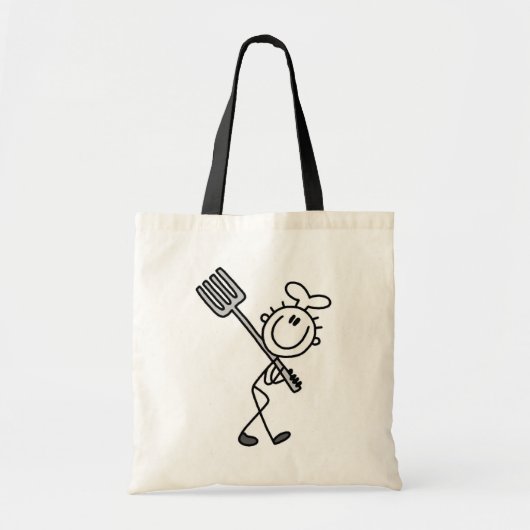 Stokfiguur Chef Met Vork Tote Bag (Voorkant)