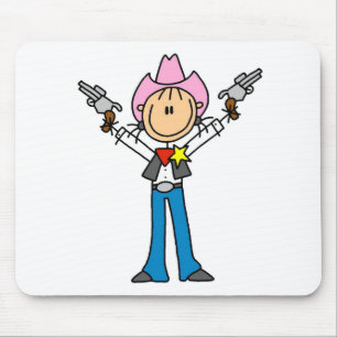 Stokfiguur Cowgirl Sheriff Muismat