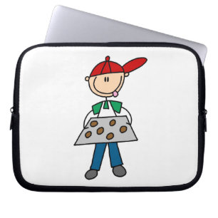 Stokfiguur die koekjes bakt laptop sleeve