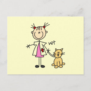 Stokfiguur Dierenarts Briefkaart