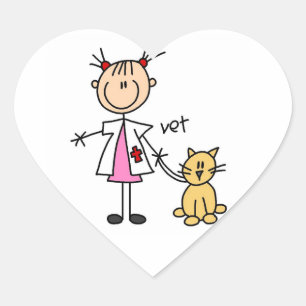 Stokfiguur Dierenarts Hart Sticker