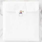 Stokfiguur doet afwas hart sticker (Tas)