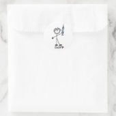 Stokfiguur Dokter Ronde Sticker (Tas)