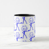 Stokfiguur Doodle Naadloos Patroon - Grappig Mok (Midden)