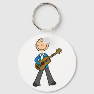 Stokfiguur Gitarist T-shirts en Cadeaus Sleutelhanger